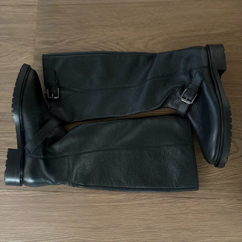 LK Bennett Noemi Classic Black Leather Knee-High Riding Boots women 36